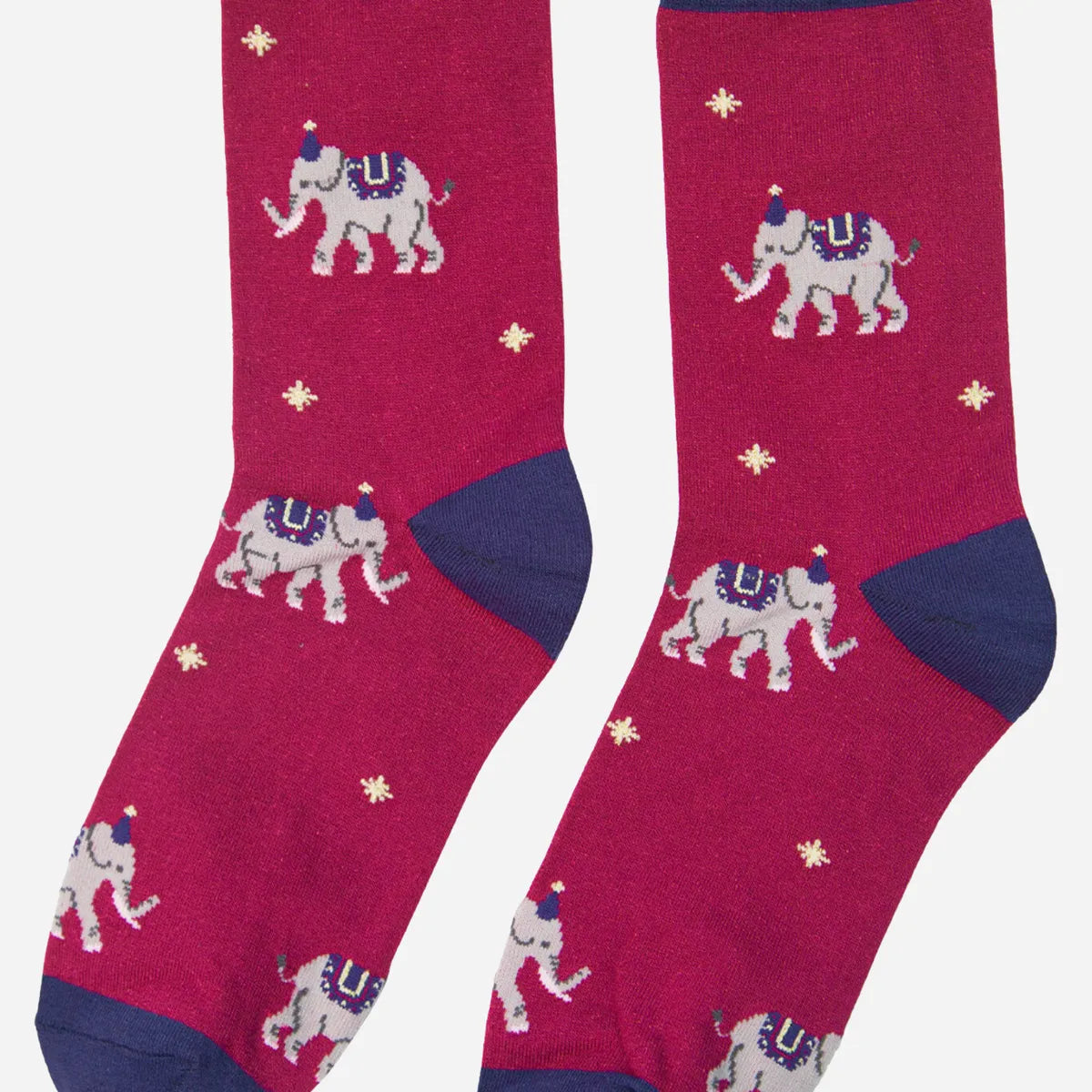 Women's Bamboo Socks Elephant Print Party Ankle Socks Fuchsia Pink