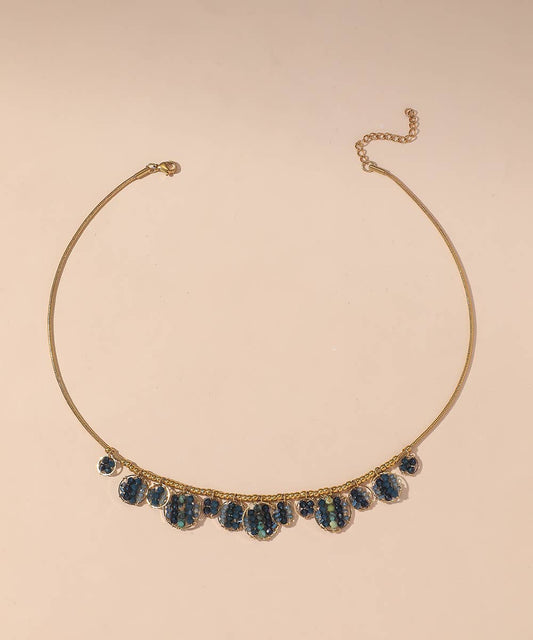 Blue & Gold Circle Necklace