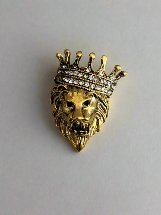 Gold Lion Brooch