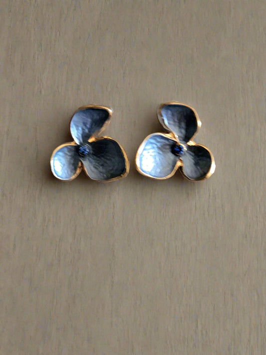 Blue & Gold Floral Necklace Set