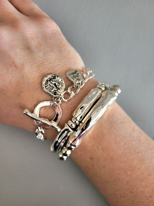 Set of 3 Silver Bracelets