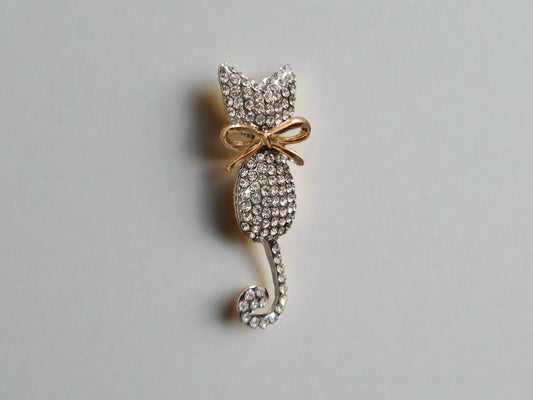 Little Crystal Cat Brooch