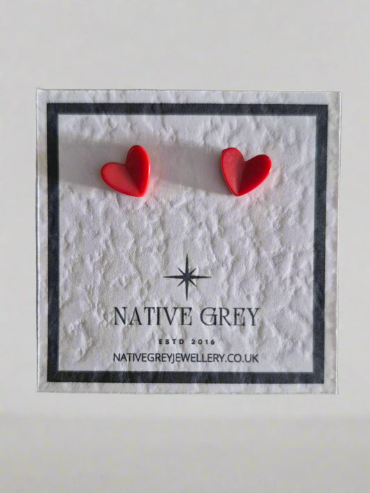 Little Acrylic Heart Stud Earrings