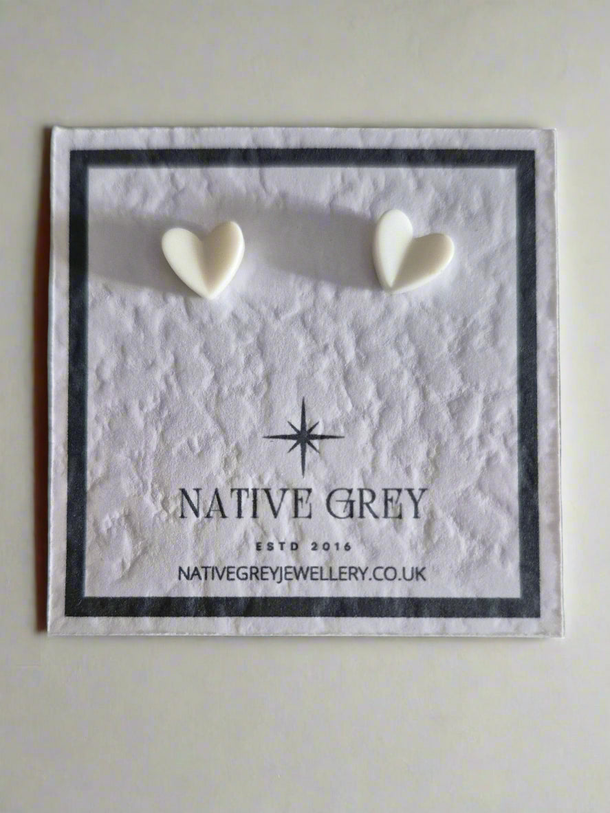 Little Acrylic Heart Stud Earrings