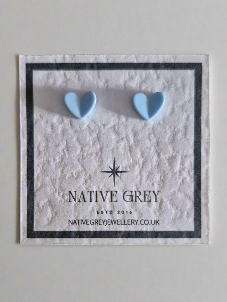 Little Acrylic Heart Stud Earrings