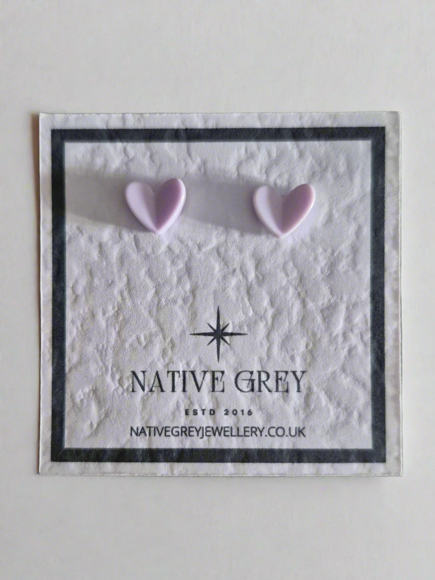 Little Acrylic Heart Stud Earrings