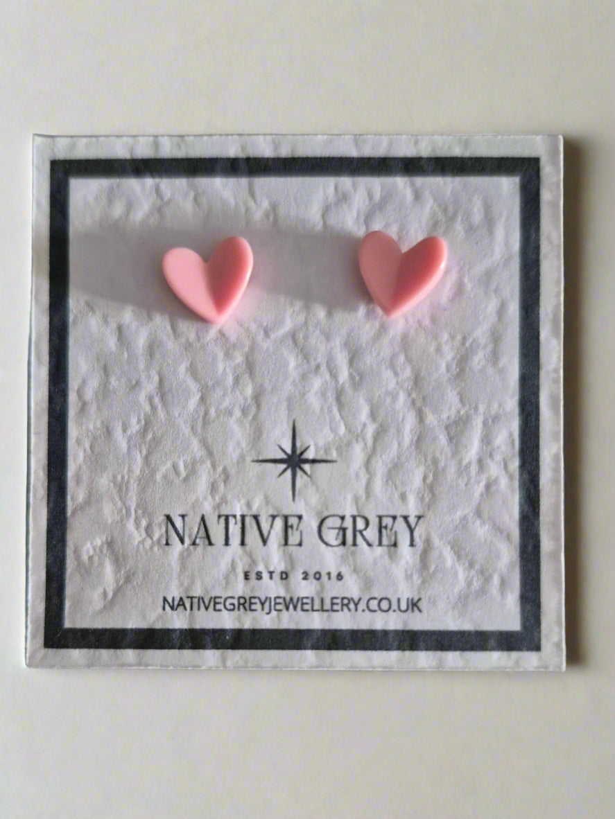 Little Acrylic Heart Stud Earrings