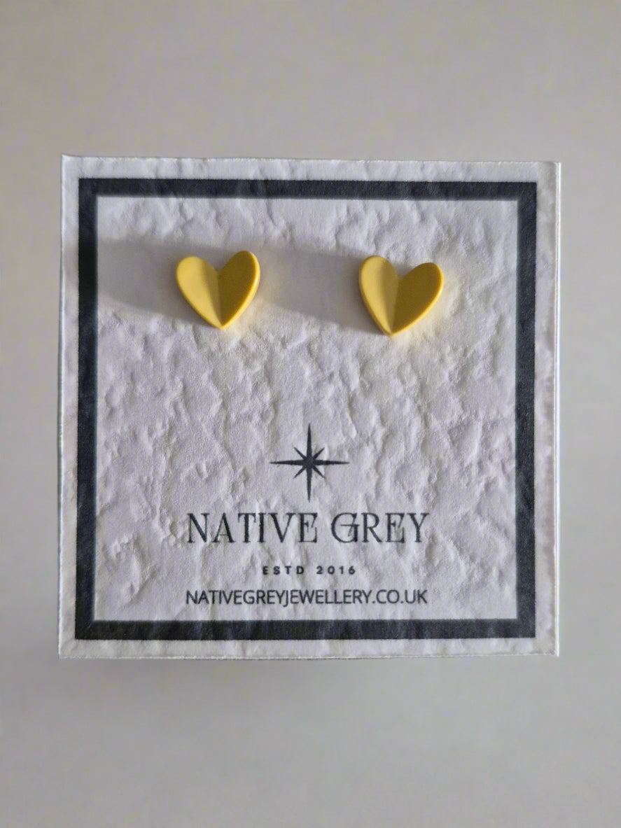 Little Acrylic Heart Stud Earrings