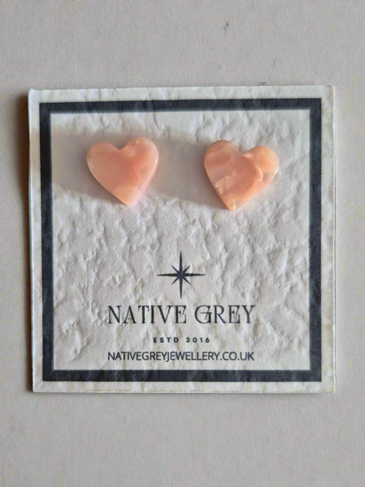 Acrylic Heart Stud Earrings