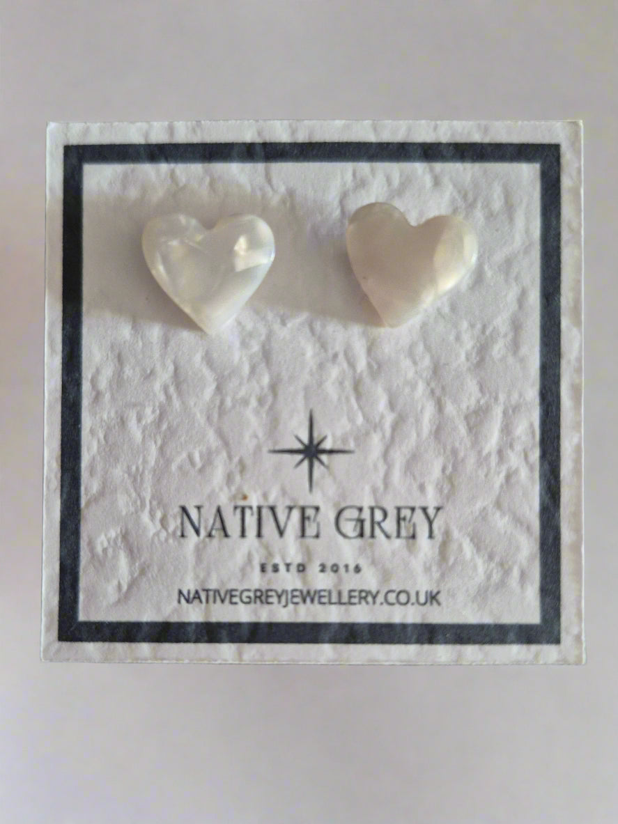 Acrylic Heart Stud Earrings