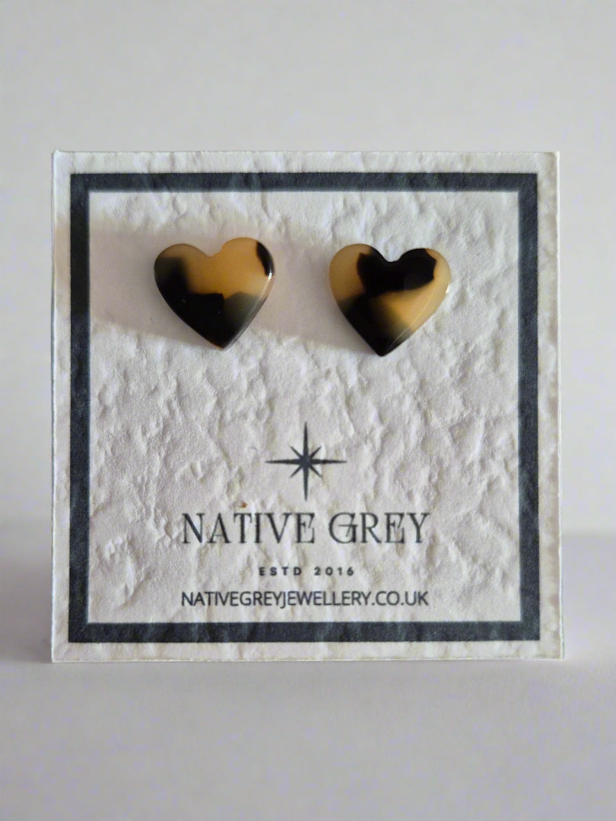 Acrylic Heart Stud Earrings