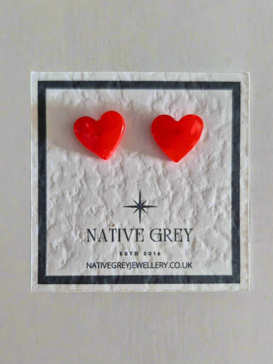 Acrylic Heart Stud Earrings