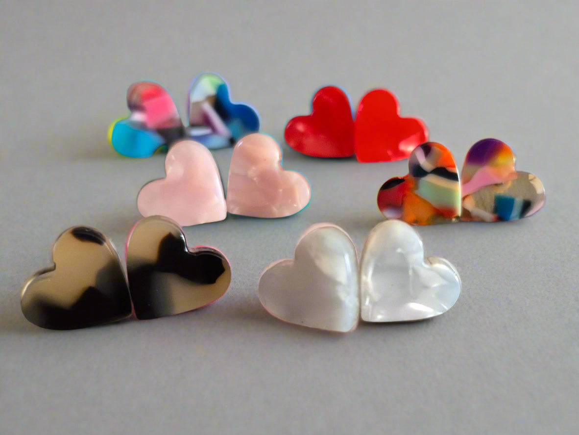 Acrylic Heart Stud Earrings