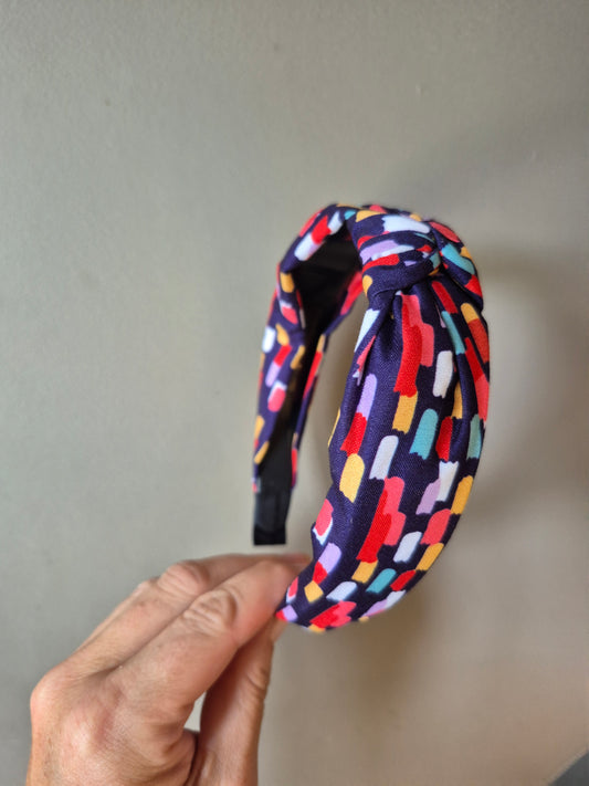 Multi-coloured Knotted Hairband