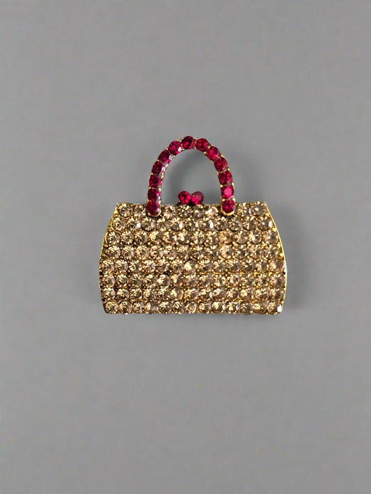 Encrusted Handbag Brooch