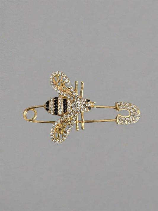 Crystal Bee Pin Brooch