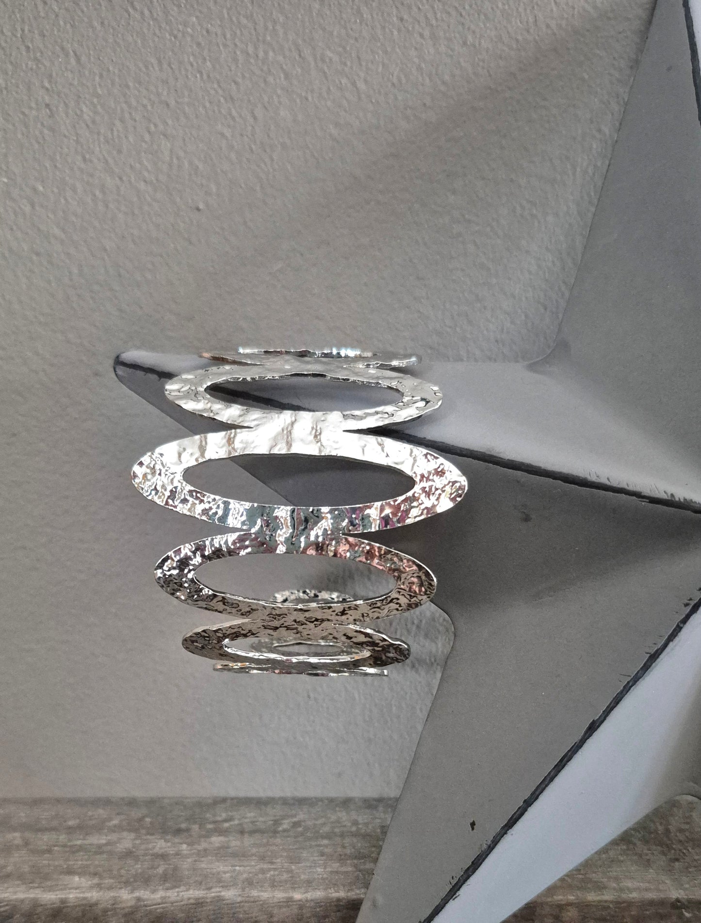 Multi - Oval Silver Cuff