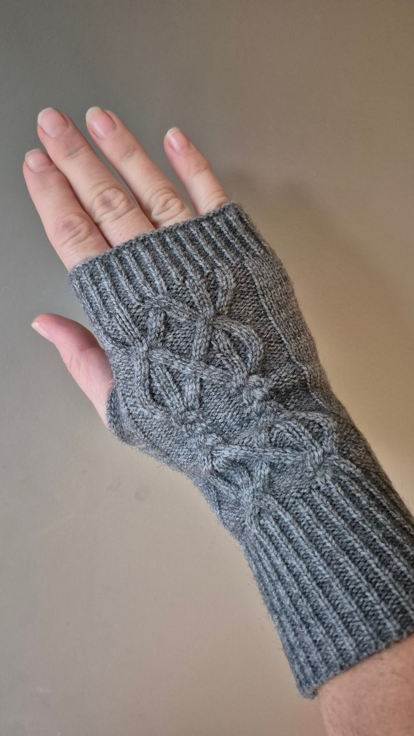 Grey Fingerless Gloves