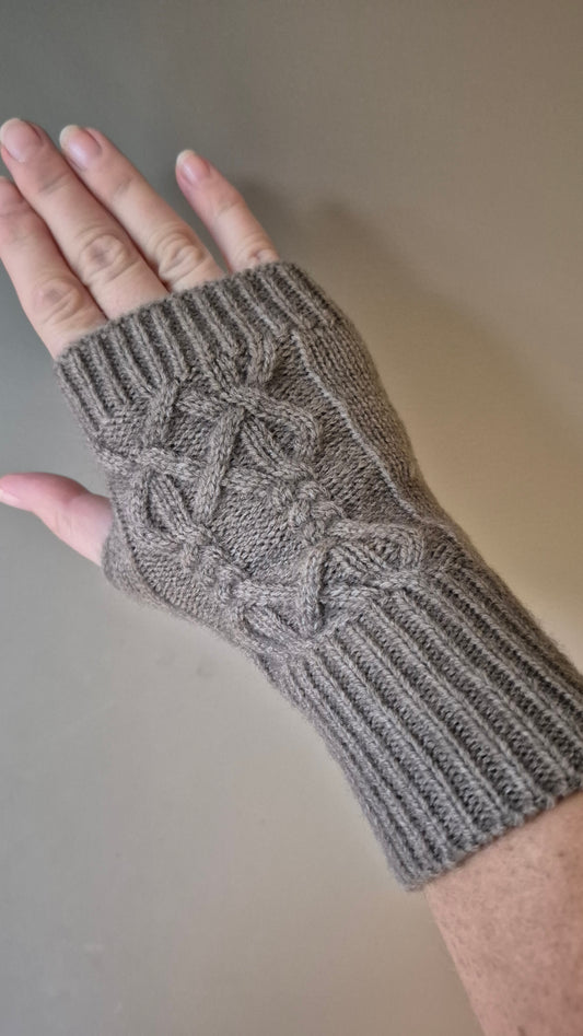 Light Brown Fingerless Gloves
