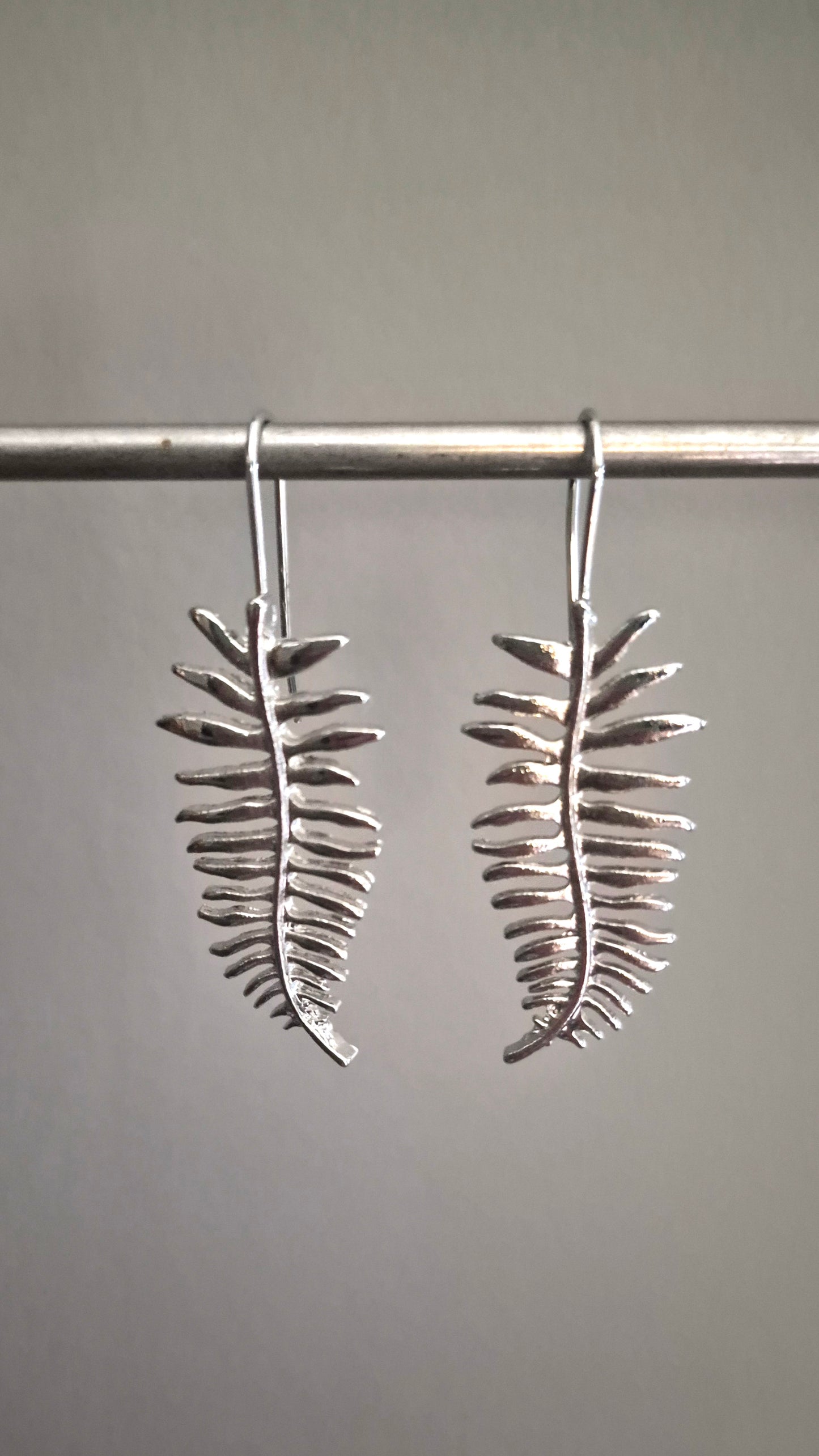 Silver Leaf Drop Earrings