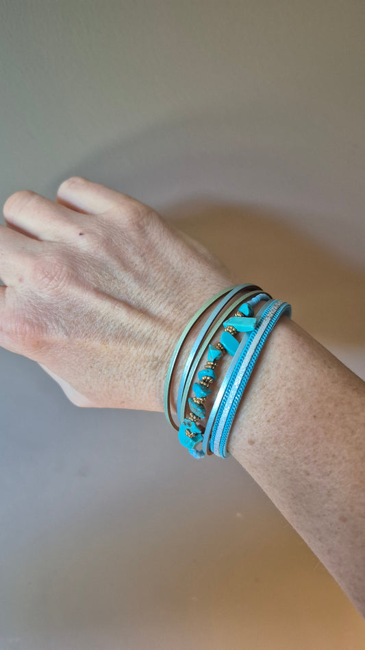Turquoise Multi-Strand Magnetic Bracelet