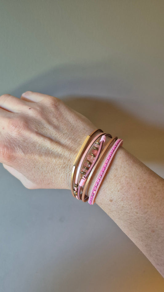 Pink Multi-Strand Magnetic Bracelet