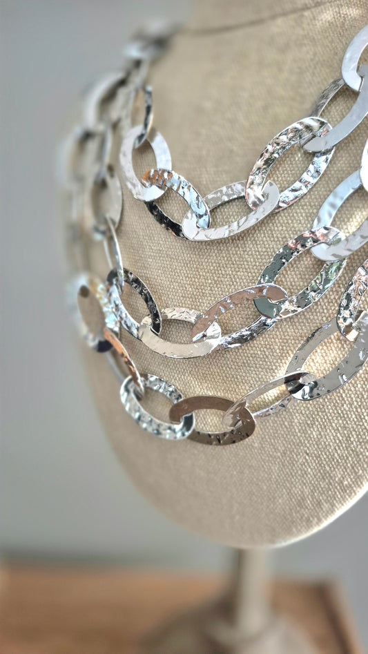 Exaggerated Layered Large Chain Necklace