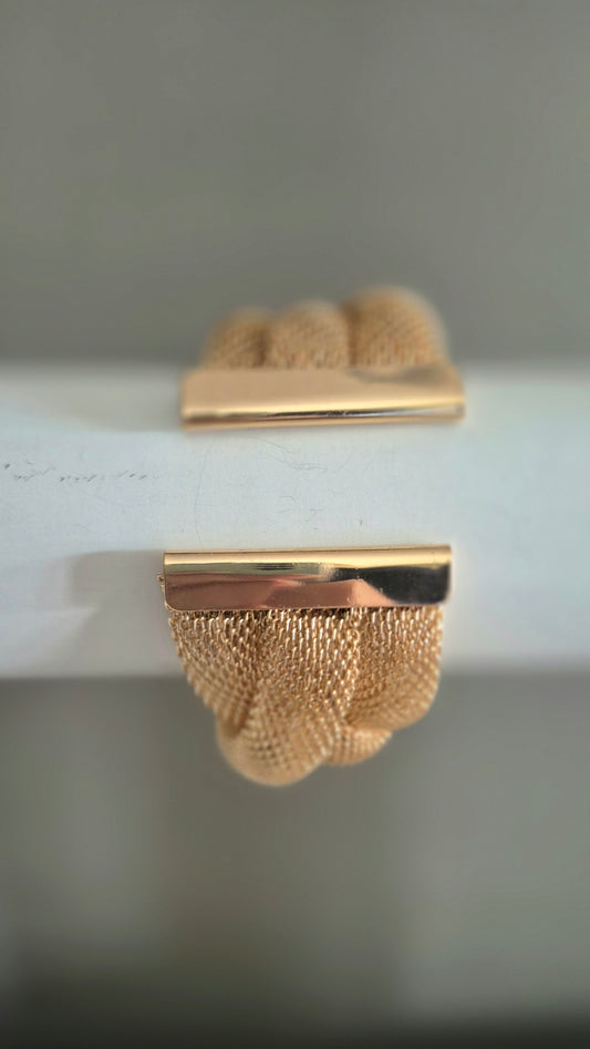 Gold Mesh Twisted Cuff Bangle