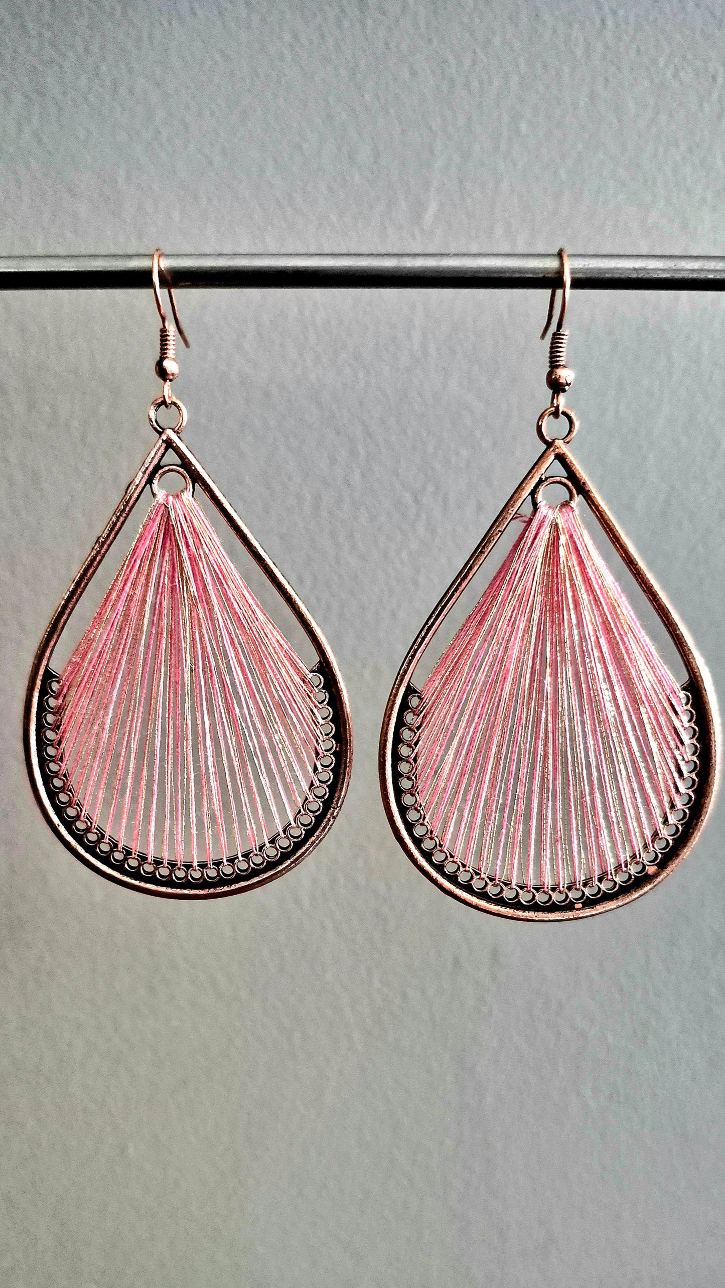 Threaded Droplet Shaped Earrings
