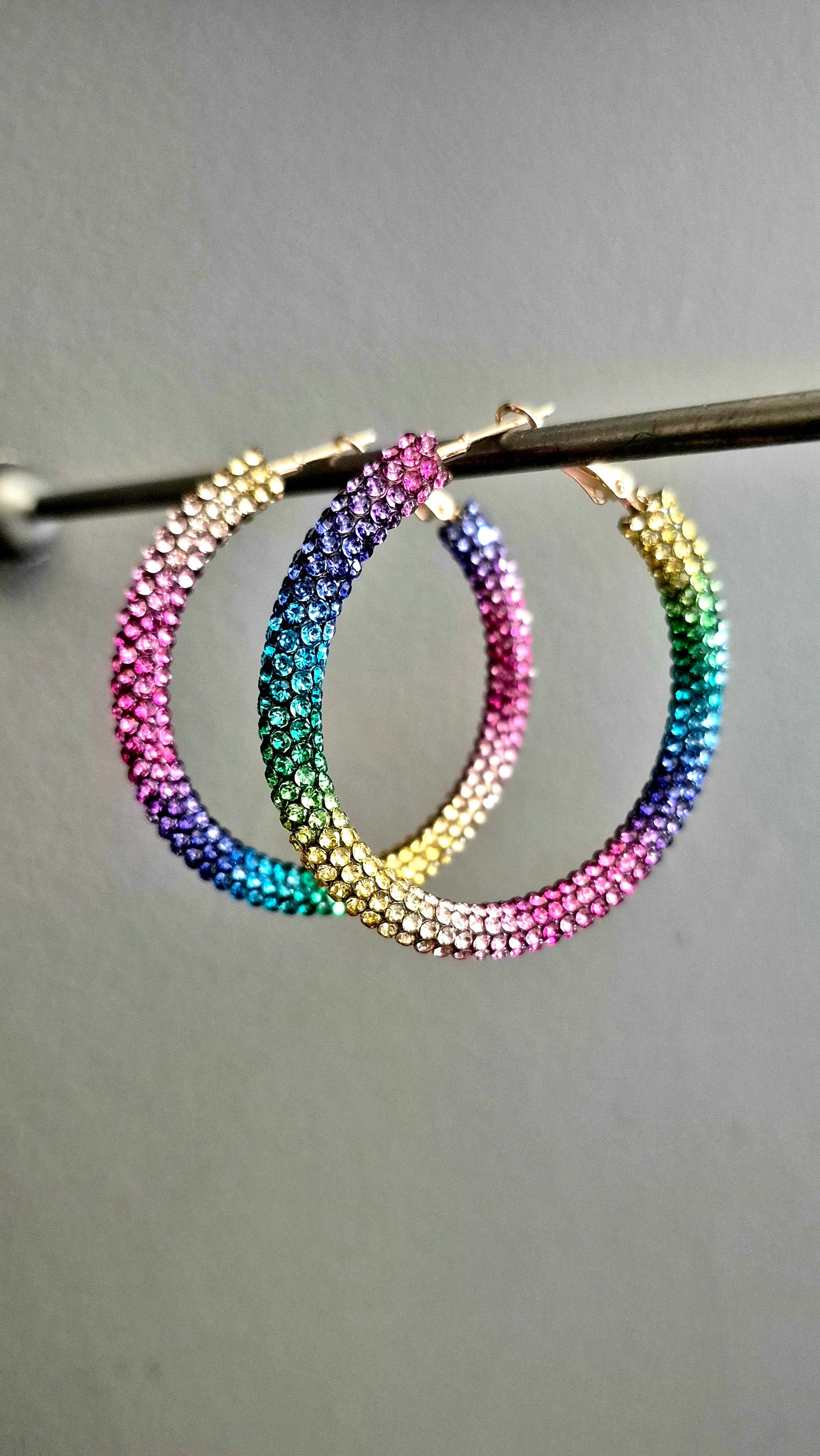 Disco Sparkly Hoop Earrings 5cm