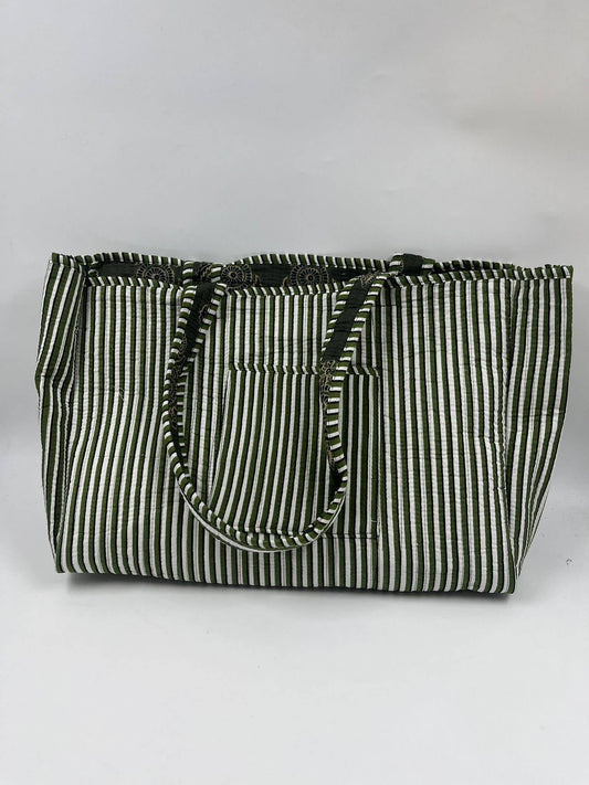 100% Cotton Kantha Quilted Boho Reversible (Small) Tote Bag