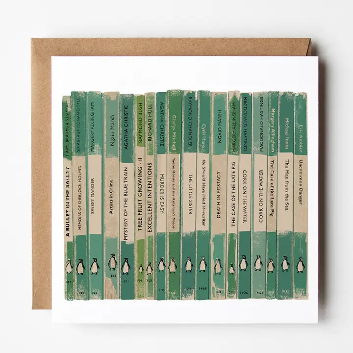 Penguin Green - Blank Greetings Card