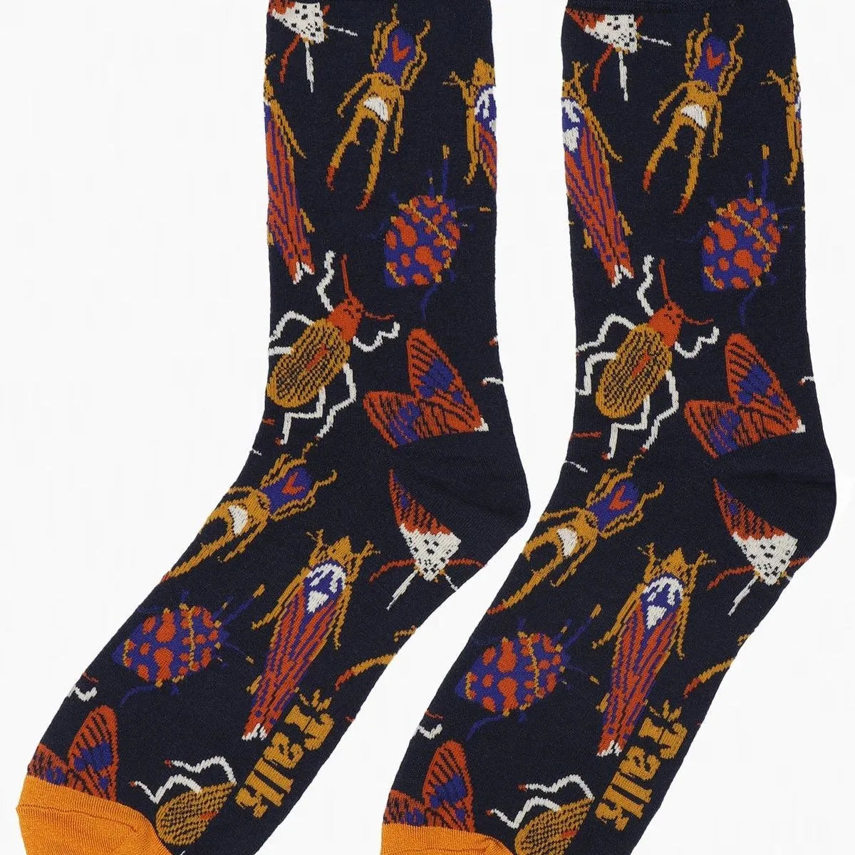 Men's Insect Print Bamboo Socks in Navy Blue