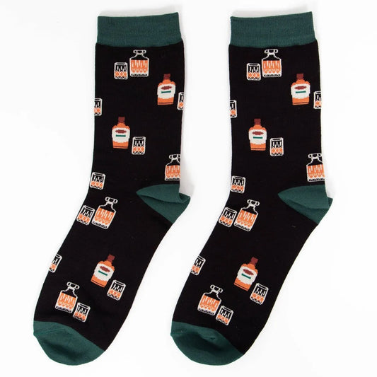 Men's Bamboo Socks - Black, Whisky