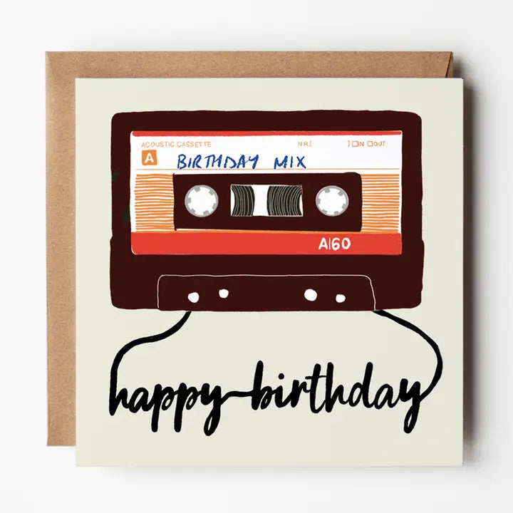 Birthday Mixtape - Blank Greetings Card