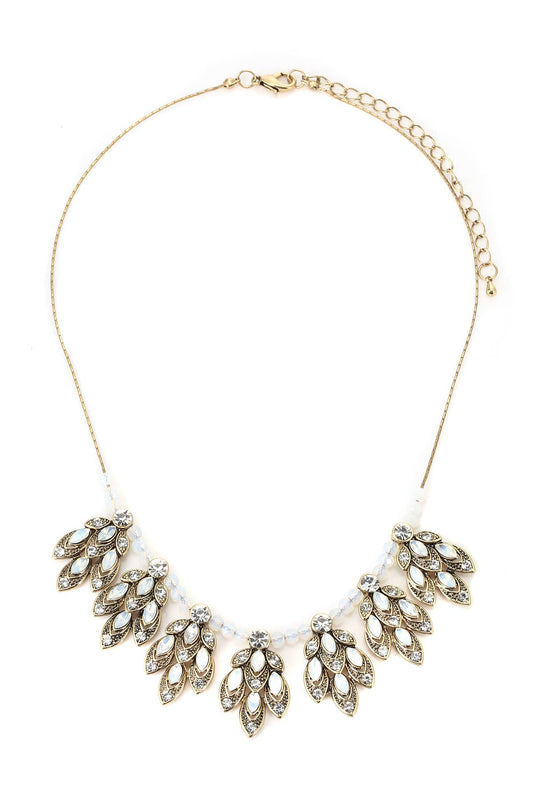 White & Gold Crystal Necklace