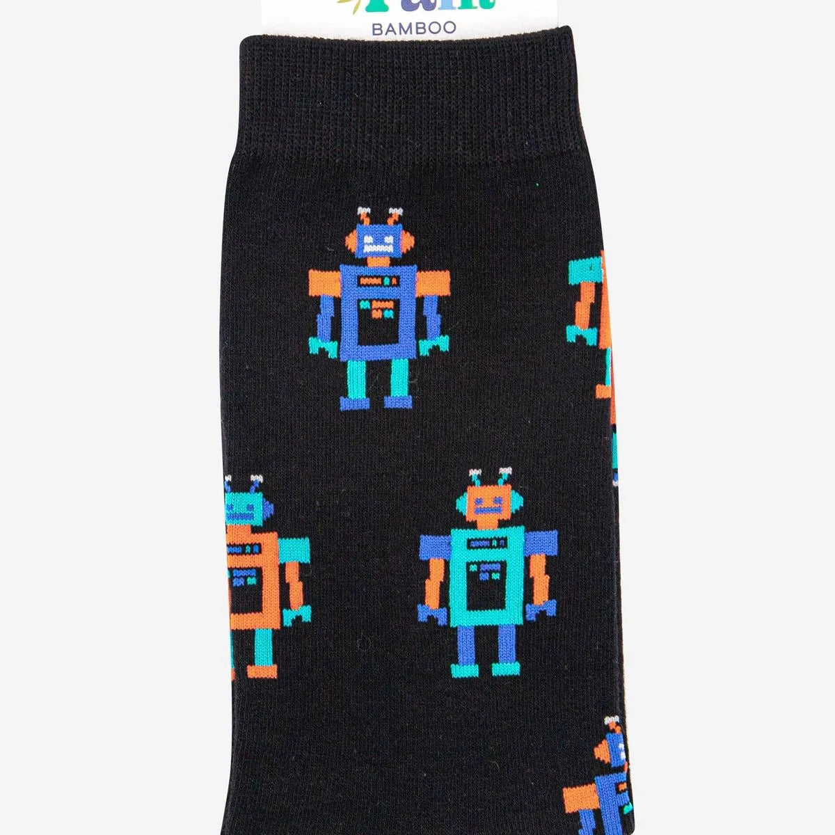 Men's Retro Robot Print Bamboo Socks