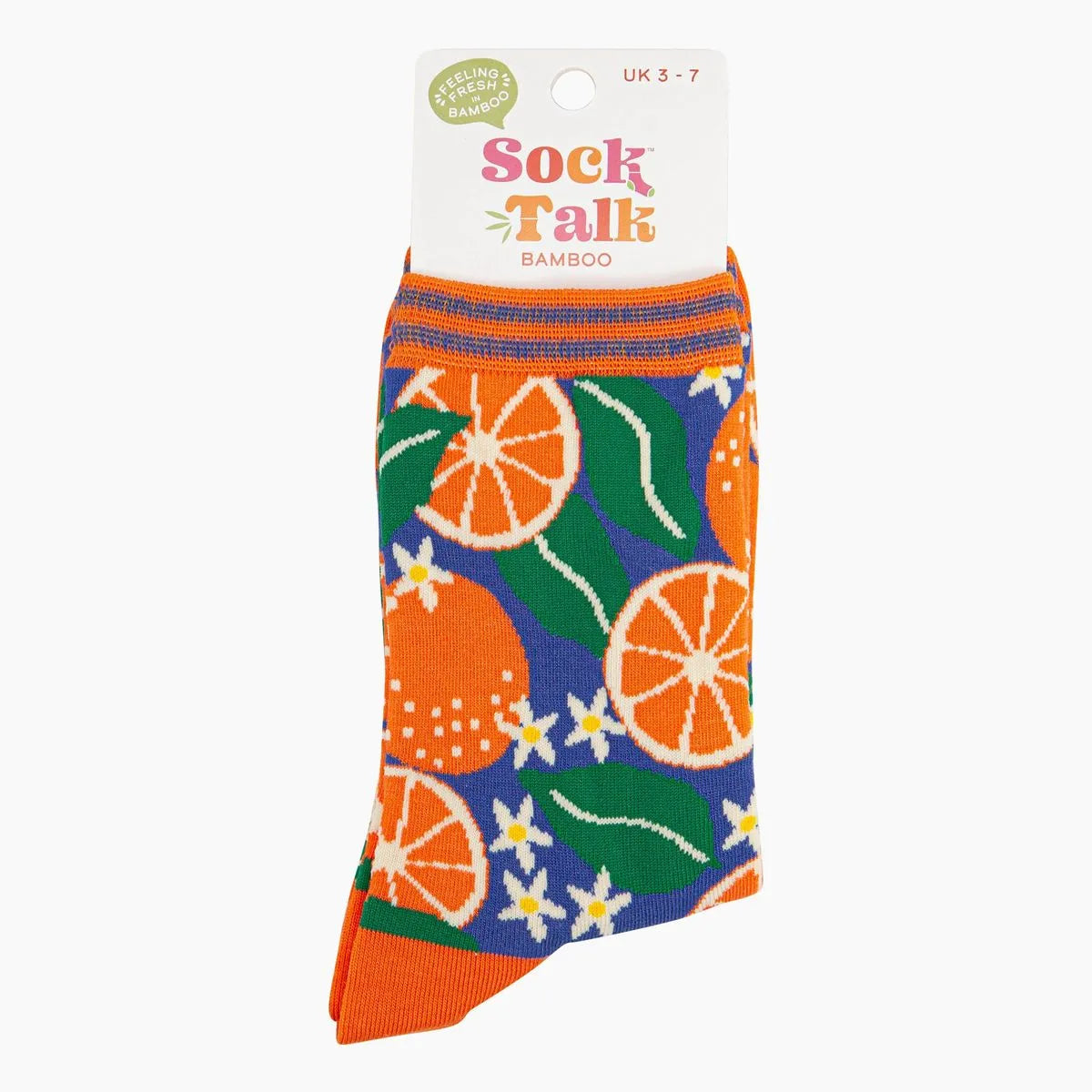 Women's Bamboo Socks - Blue, Orange Tree