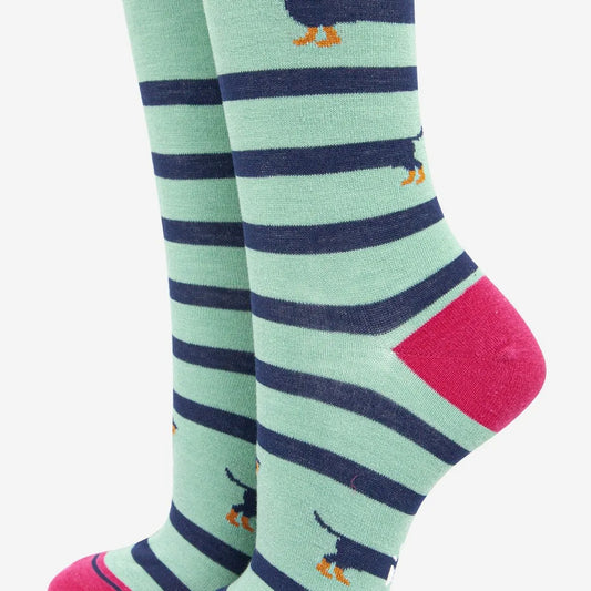 Women's Winding Sausage Dog Bamboo Socks