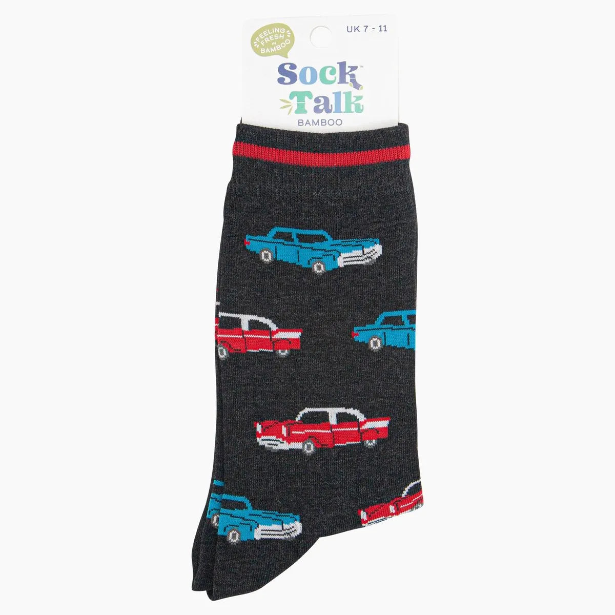 Men's Bamboo Socks - Black, American Classic Cars