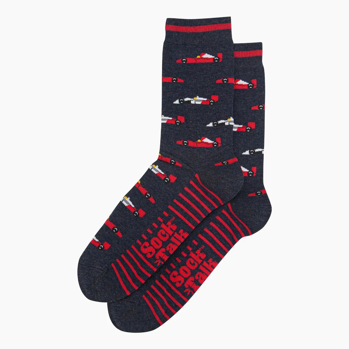 Men's Bamboo Socks - Navy, Race Cars