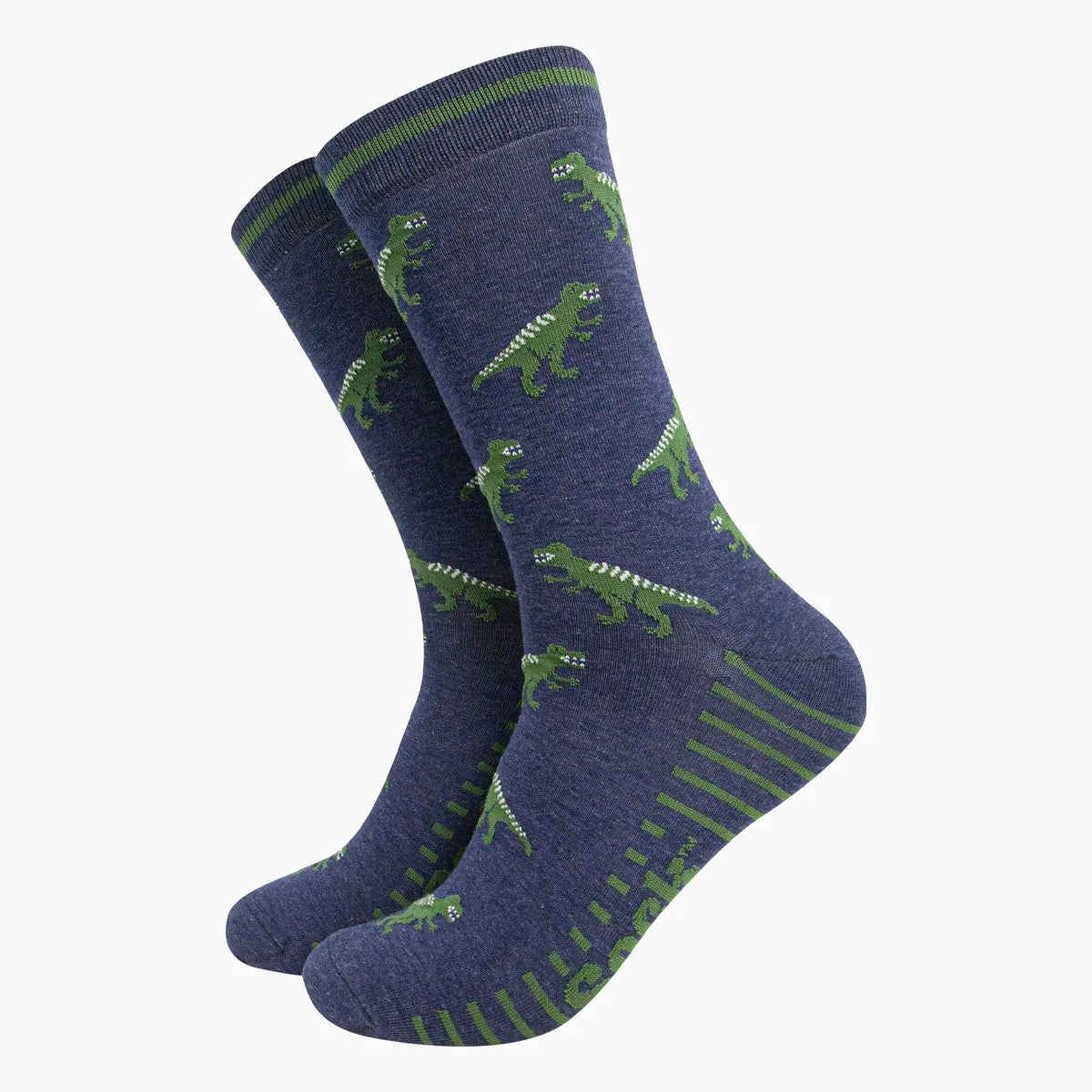 Men's Bamboo Socks - Navy, T-Rex