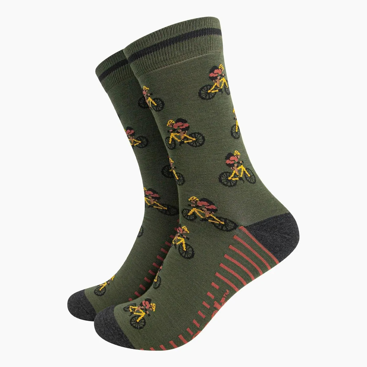 Men's Bamboo Socks - Khaki, Mountain Bikers