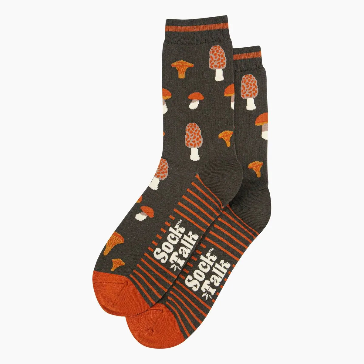 Men's Bamboo Socks - Khaki, Mushroom Foraging