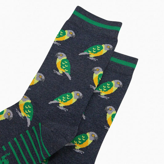 Men's Bamboo Socks - Navy, Senegal Parrot
