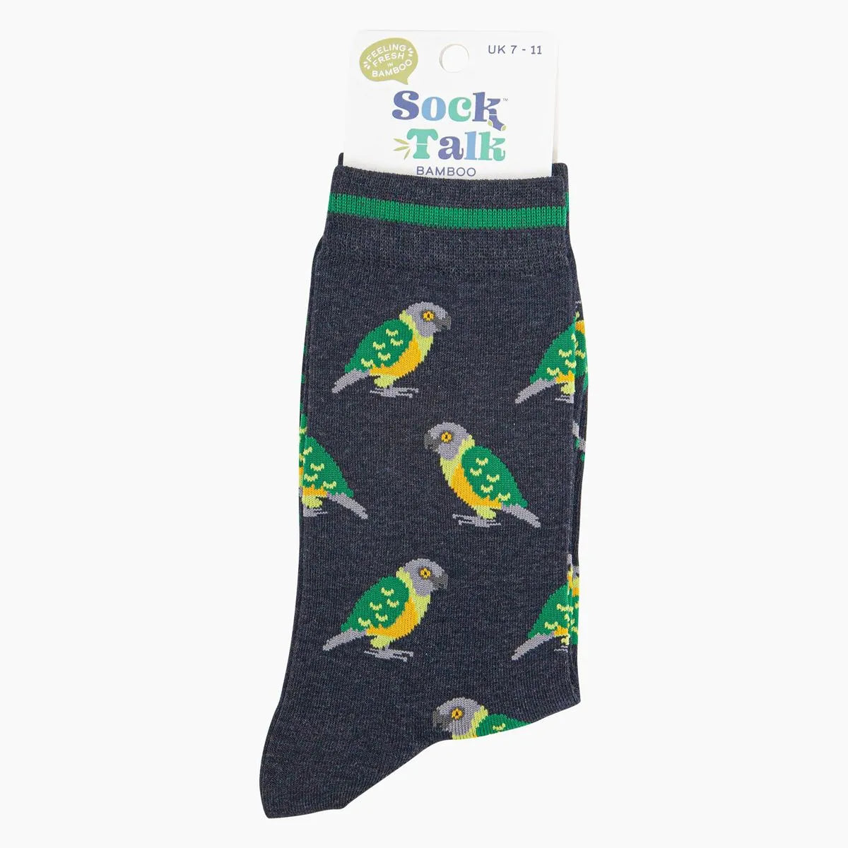Men's Bamboo Socks - Navy, Senegal Parrot