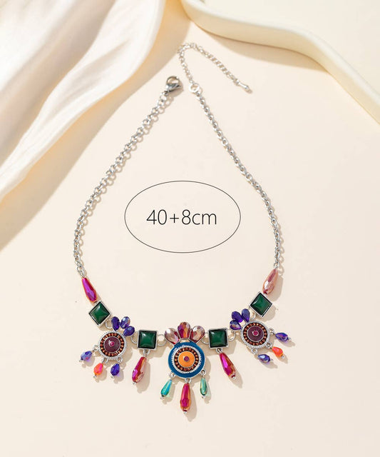 Multi-Coloured Enamel & Bead Necklace