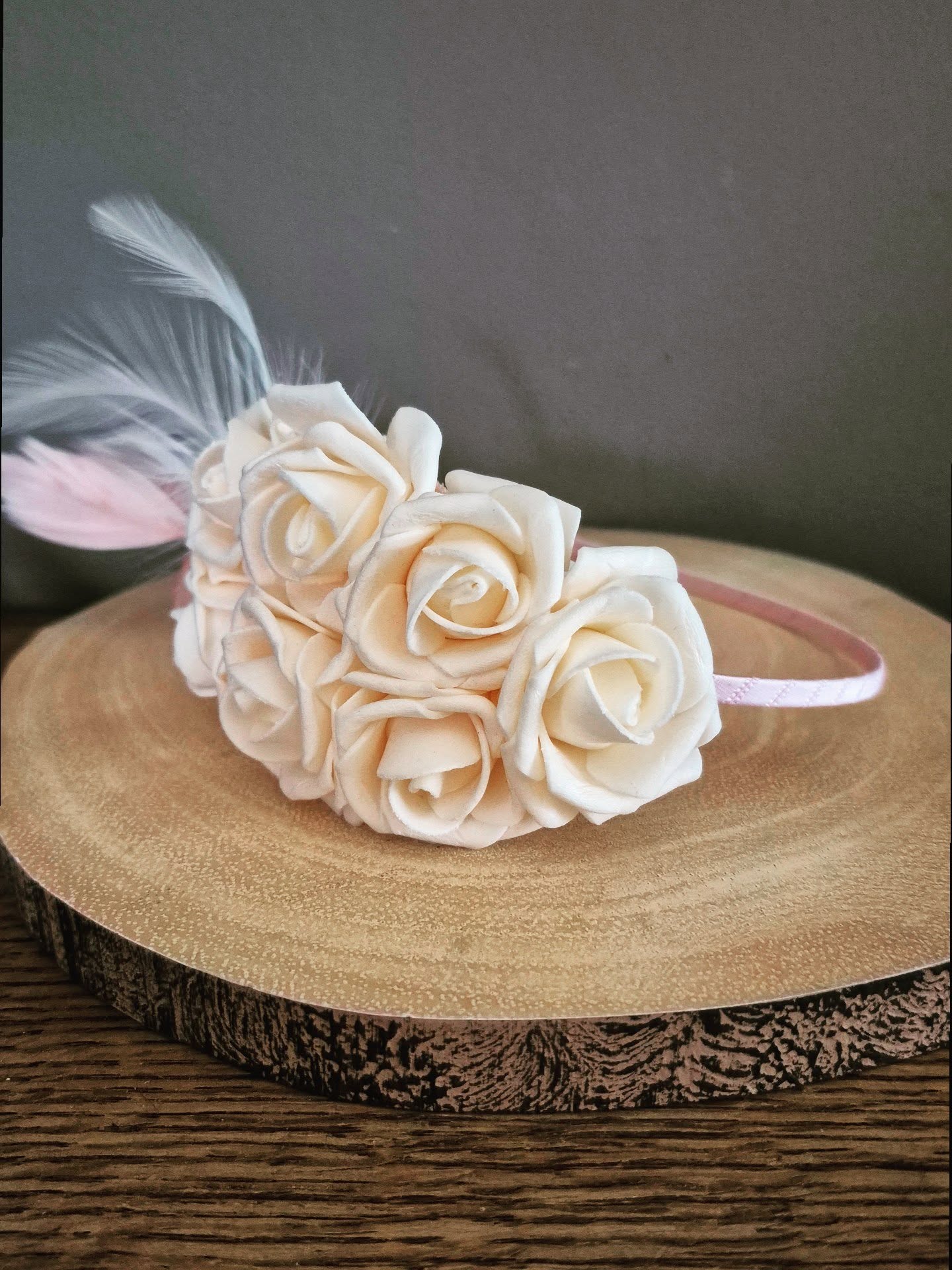 Stunning Floral Light Peach Fascinator Band