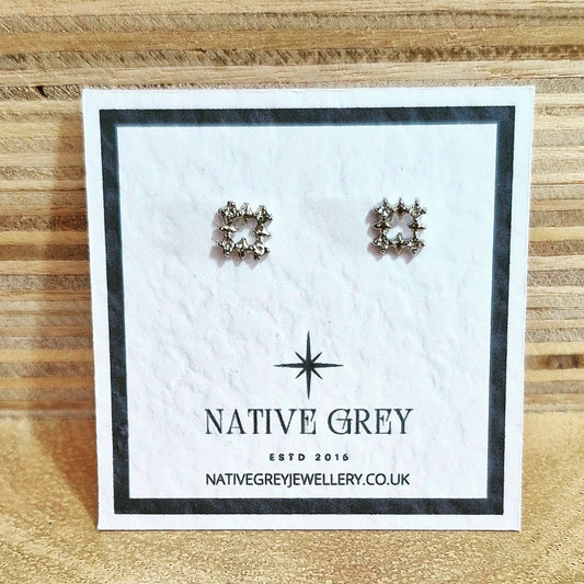 Square Crystal Stud Earrings