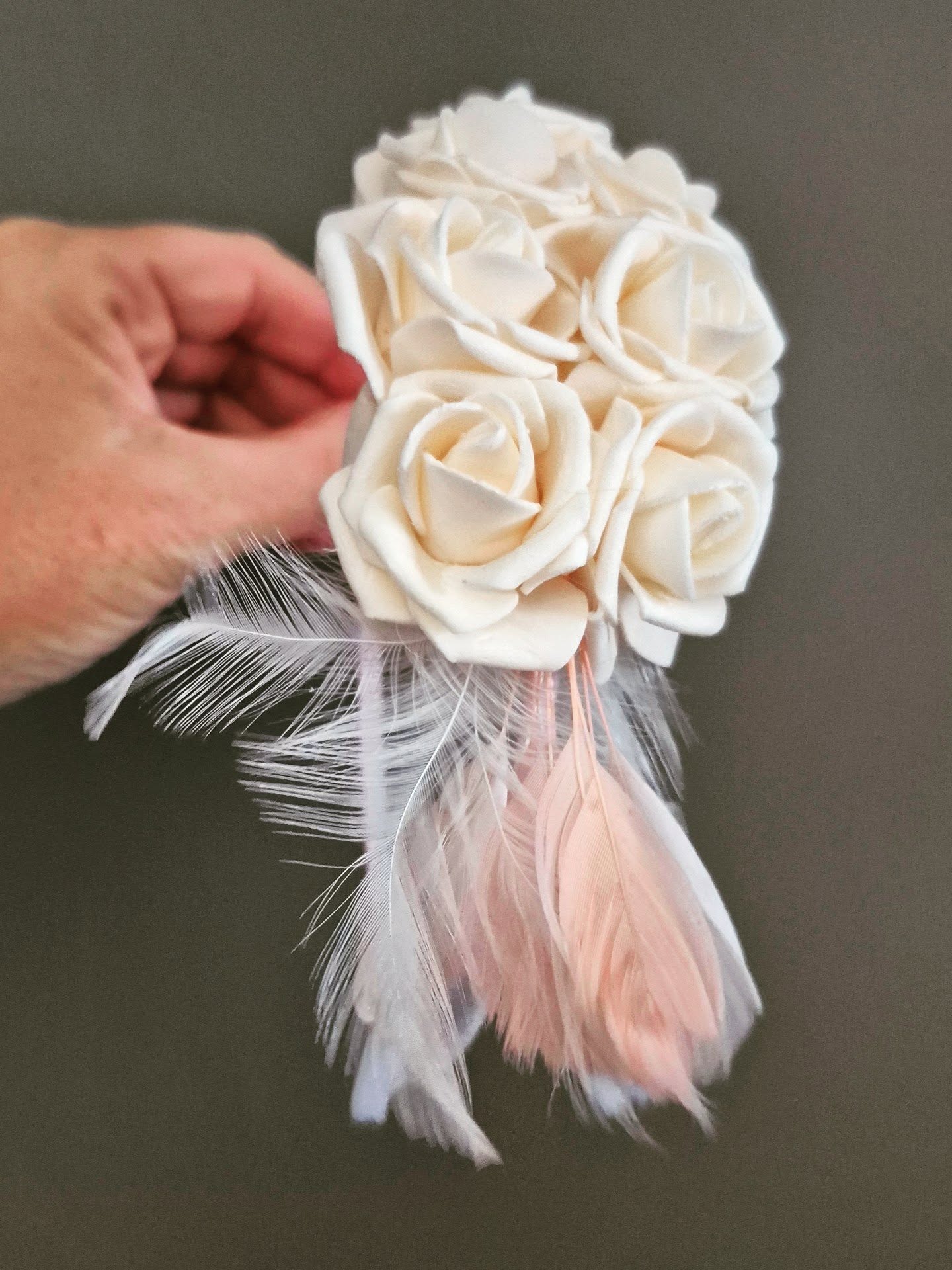 Stunning Floral Light Peach Fascinator Band